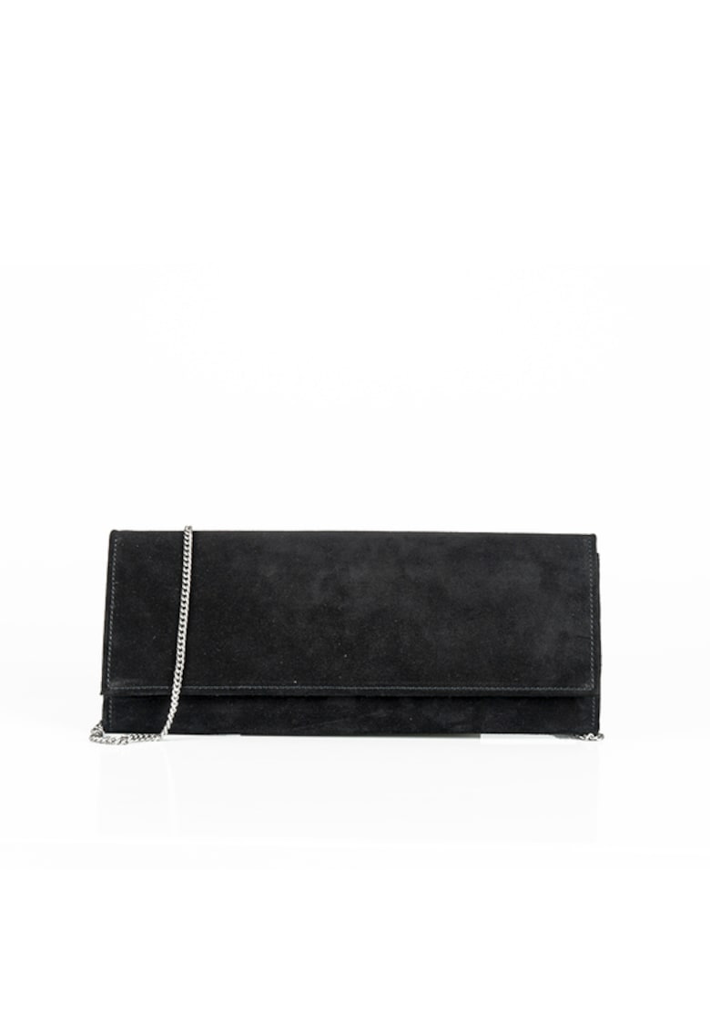 Geanta dama piele - Plic Rama - negru - 30x4x13 cm