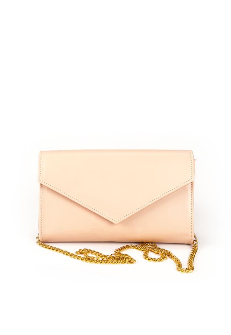 Geanta dama piele -  Plic One mic - nude - 22x5x15 cm