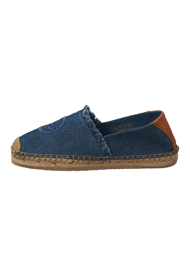 Espadrile din denim cu detalii cu franjuri