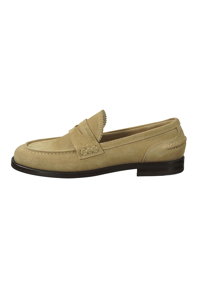 Pantofi loafer din piele intoarsa cu logo discret