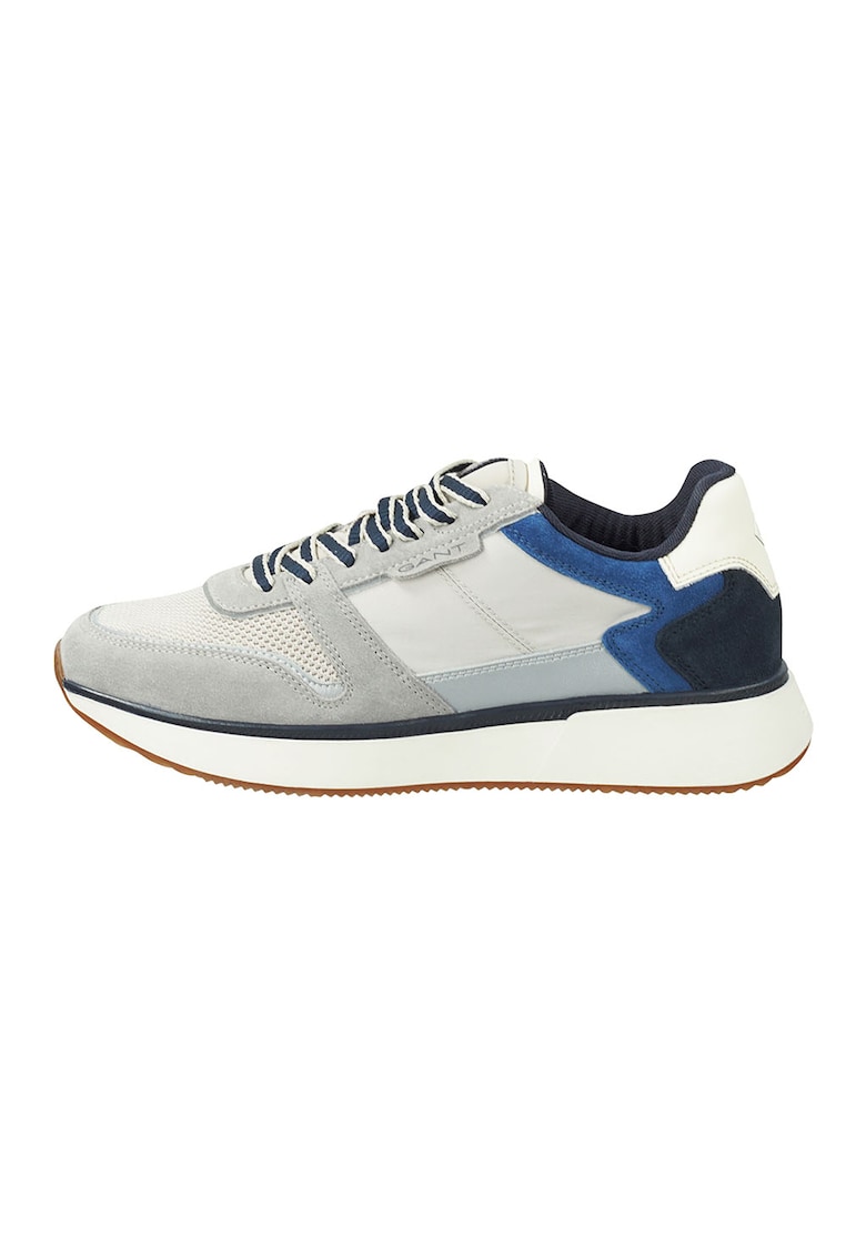 Pantofi sport cu model colorblock si insertii din piele intoarsa