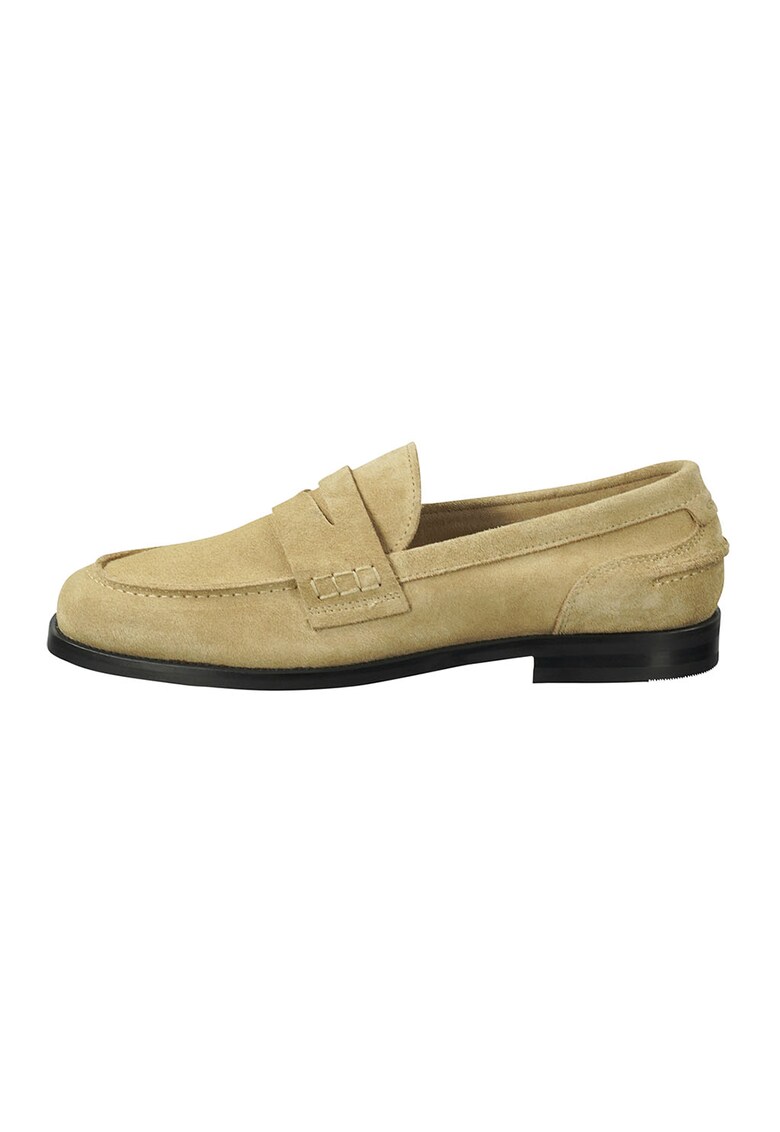 Pantofi loafer din piele intoarsa cu model uni