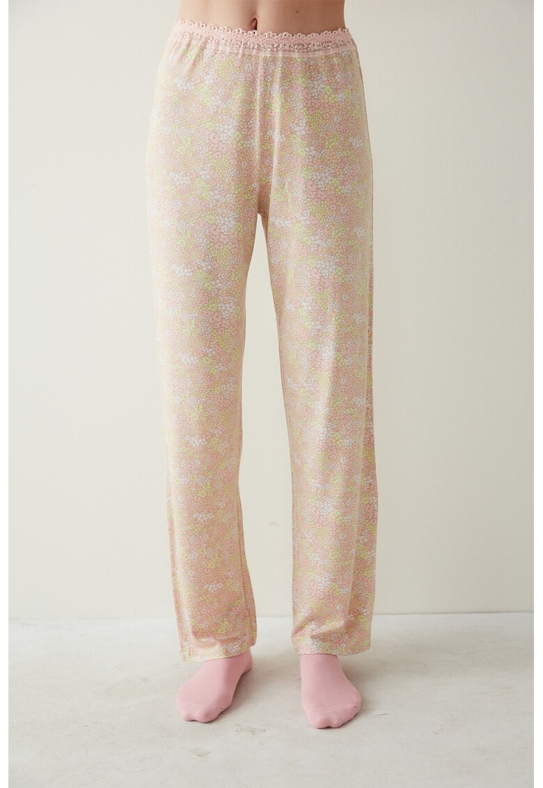Pantaloni de pijama cu imprimeu floral
