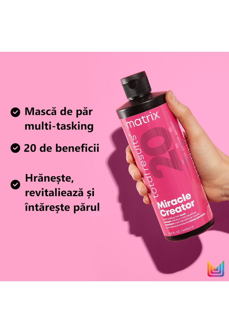 Masca de par miracle creator 20 multi-beneficii revitalizeaza si intareste parul in doar 60 de secunde - 500 ml