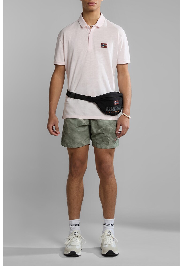 Tricou polo din bumbac pique Ebea - Roz pastel