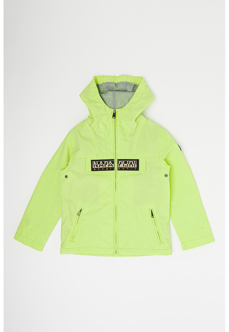Jacheta rezistenta la apa cu fermoar Rainforest - Verde neon