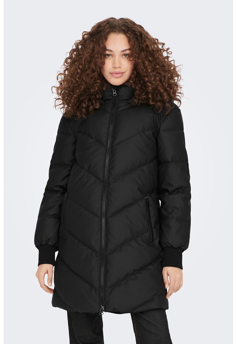 Geaca cu aspect matlasat - Negru