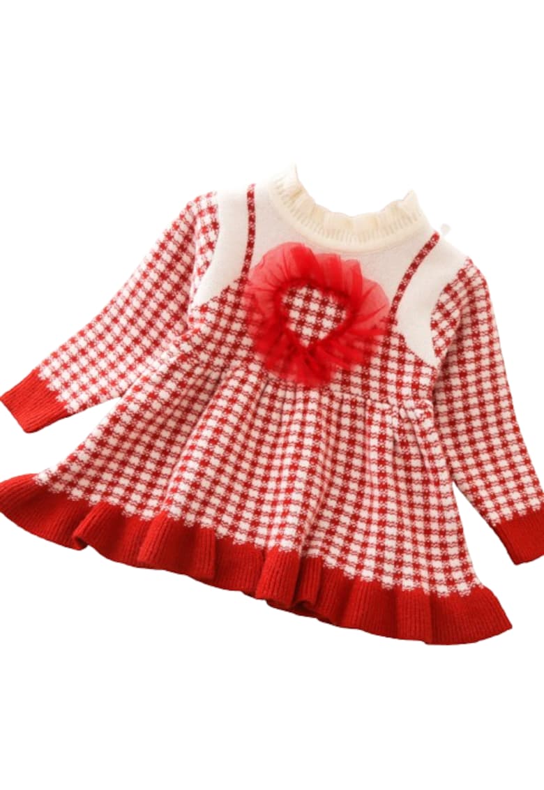 Rochie Fetite Tricotata Rosu Sara