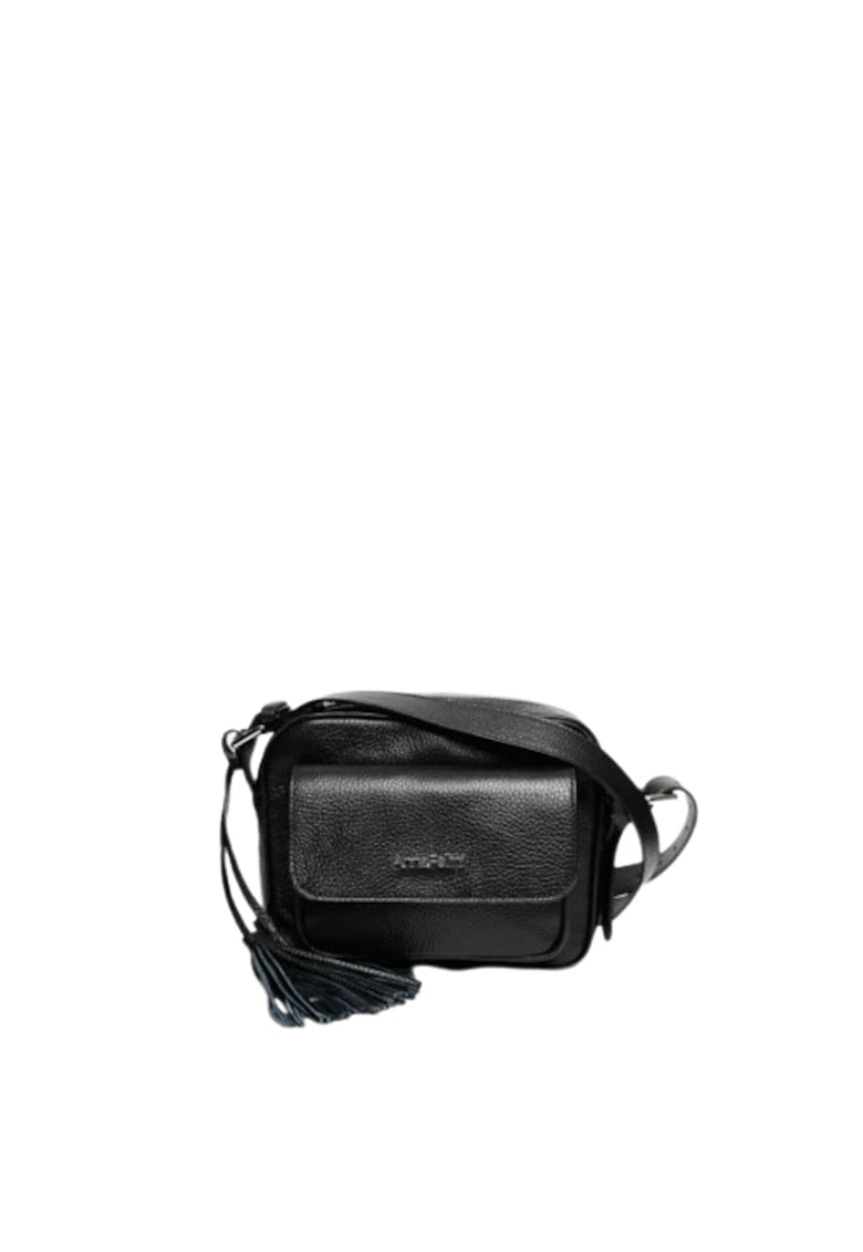 Geanta dama piele - Lucy - negru - 22x10x17 cm
