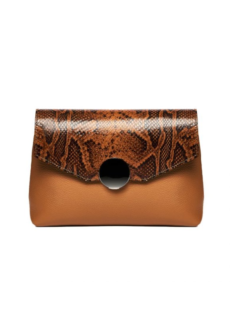 Geanta dama piele -  Plic Adriana - coniac - 26x6x18 cm