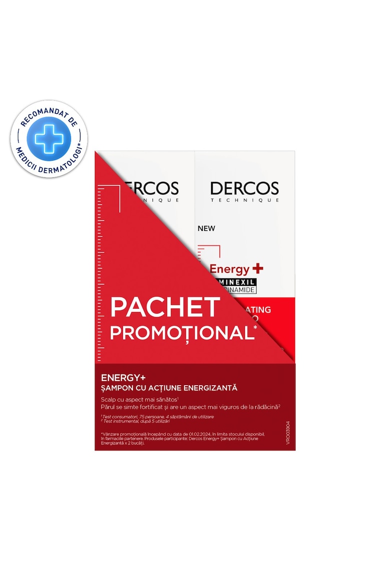 Pachet: 2 x Sampon anti-matreata Dercos - 200 ml