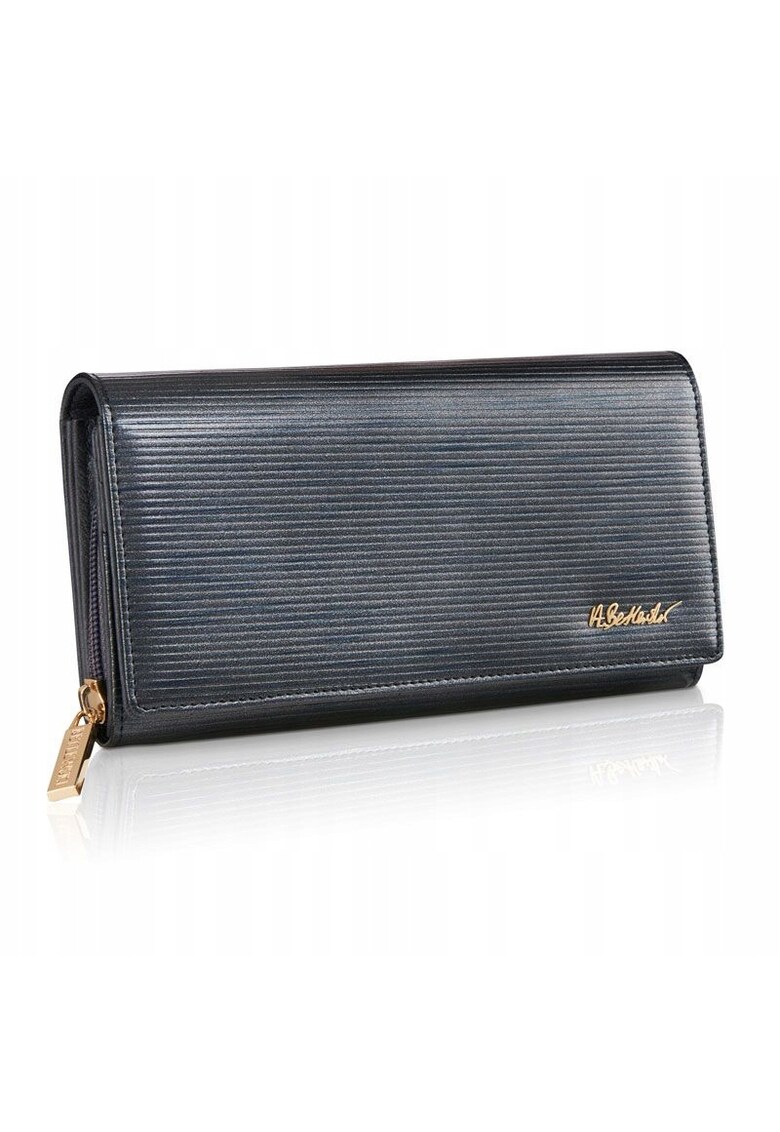 Portofel dama - Betlewski - Piele - RFID - 19.5 x 10 x 3.5 cm - Gri
