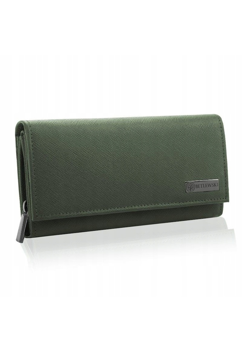 Portofel dama - Betlewski - Piele - RFID - 17.8 x 9.5 cm - Verde