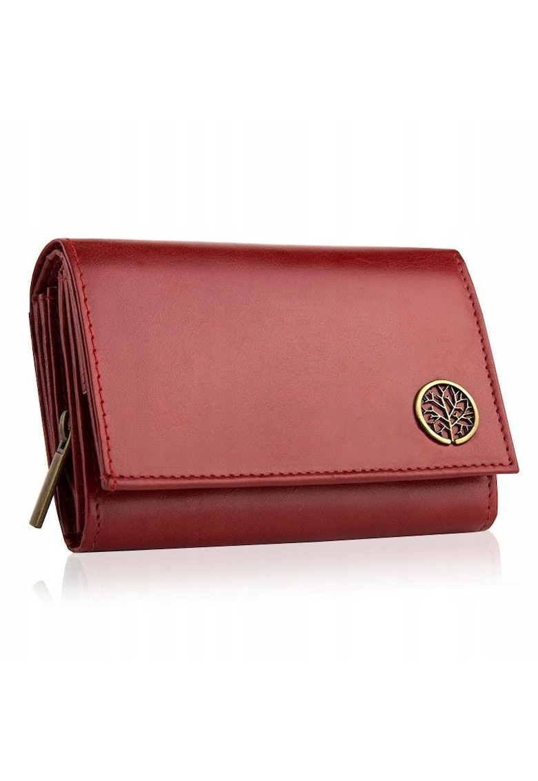 Portofel dama - Betlewski - Piele naturala - RFID - 13 x 9.2 x 3.8 cm - Rosu