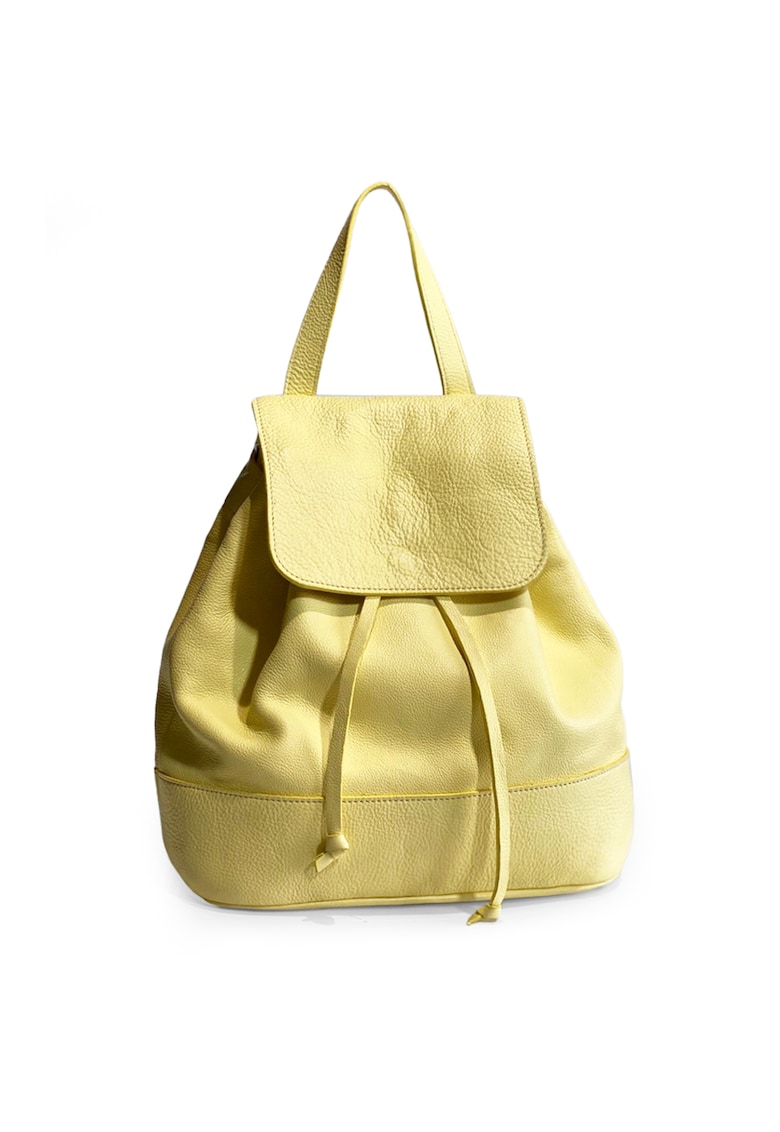 Rucsac dama piele - Anna - galben - 28 x 12 x 32 cm