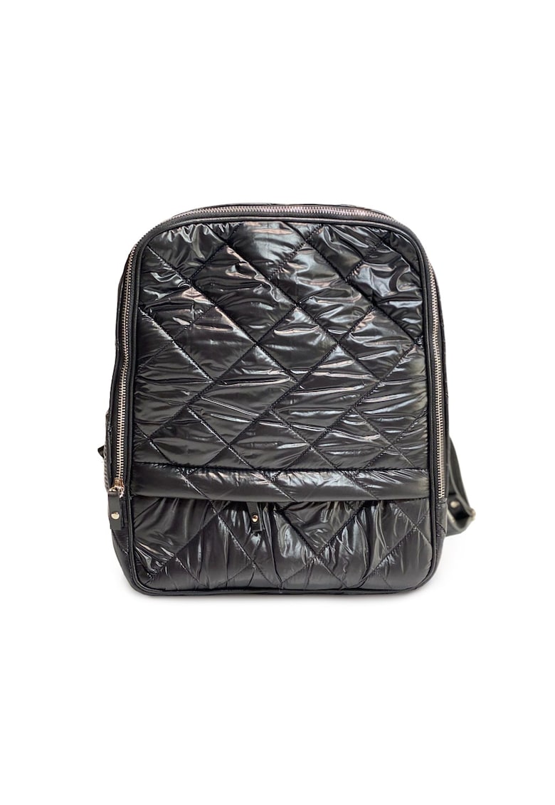 Rucsac dama piele - 2 - negru matlasat - 28 x 15 x 28 cm