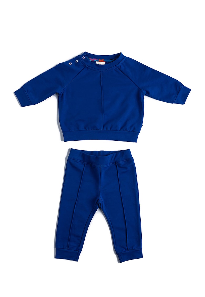 Naeve Set de bluza sport cu decolteu la baza gatului si pantaloni sport