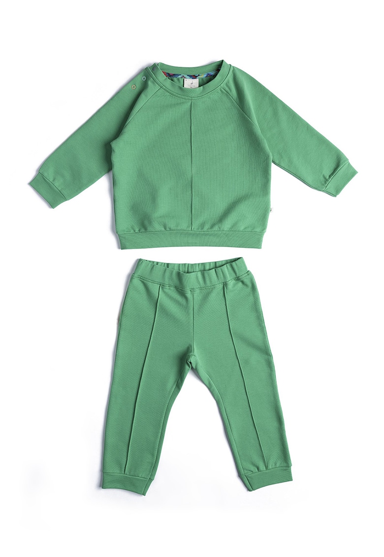 Set de bluza cu decolteu la baza gatului si pantaloni de trening