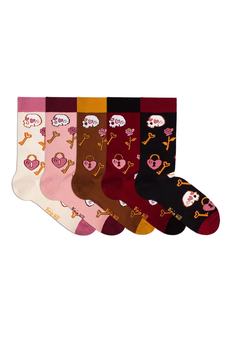 Sosete bumbac LUXURY BOX 5 Colour Cotton VALENTINE'S DAY 5 buc