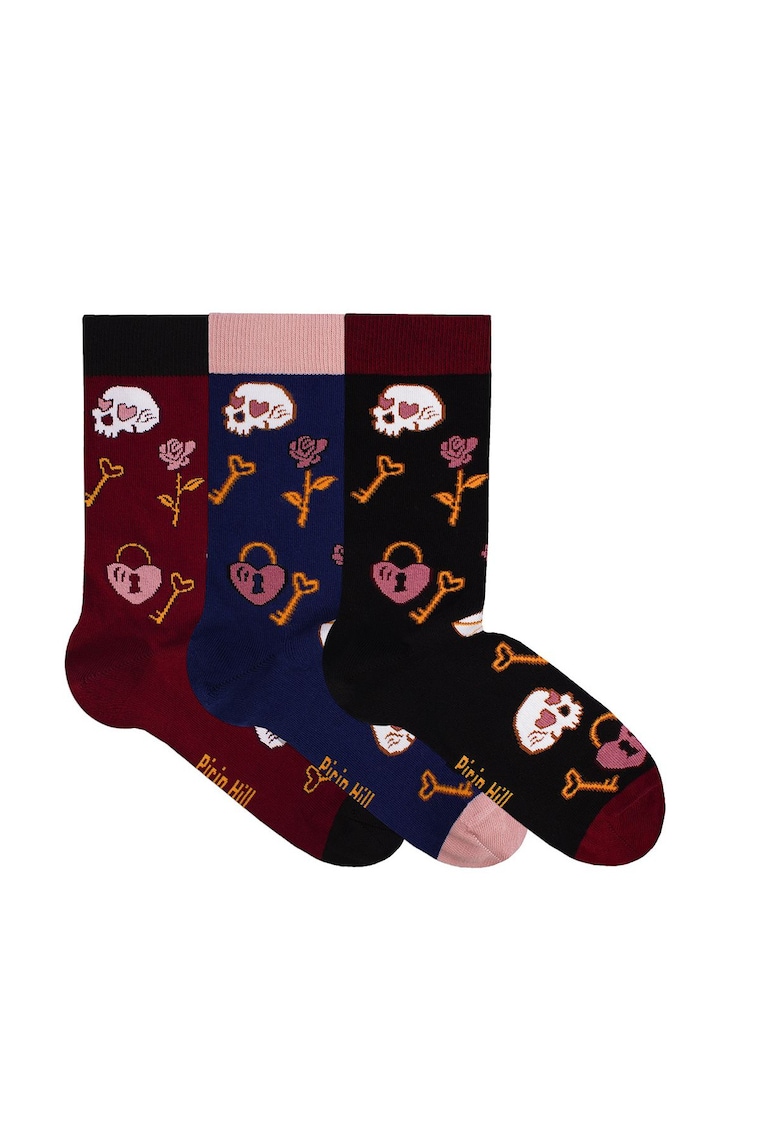 Sosete bumbac BOX 3 Colour Cotton Socks ST VALENTINE'S DAY Bordeaux Jeans Black Sosete bumbac BOX 3 Colour Cotton Socks ST VALENTINE'S DAY Bordeaux Jeans Black