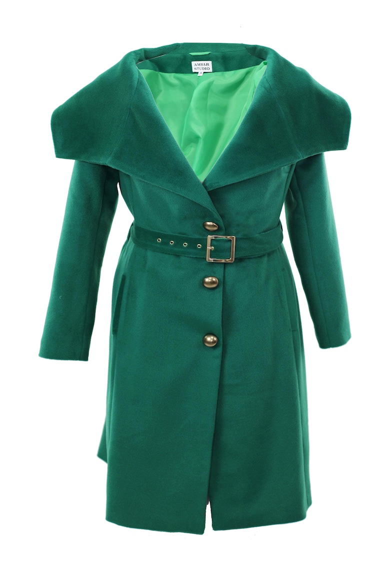 Palton de lungime medie LAVINIA - Verde