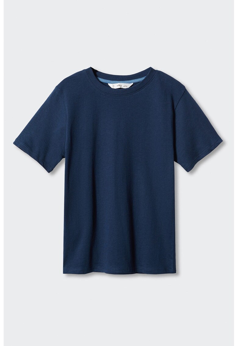 Tricou de bumbac cu decolteu la baza gatului Basic