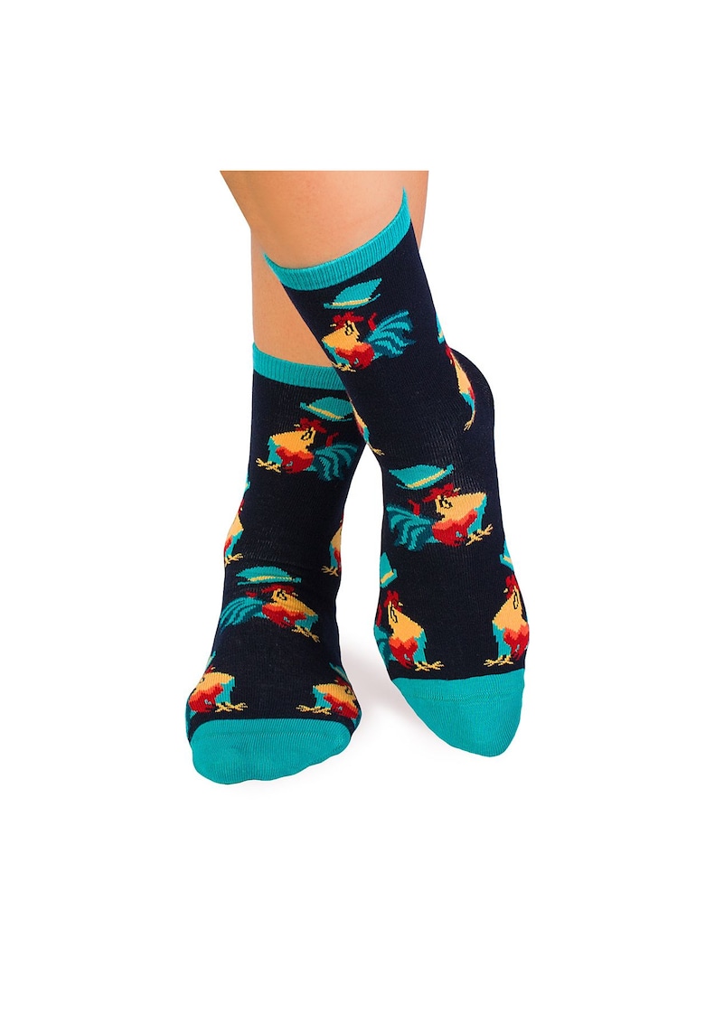 Sosete bumbac organic - COLOUR COTTON Rooster NAVY