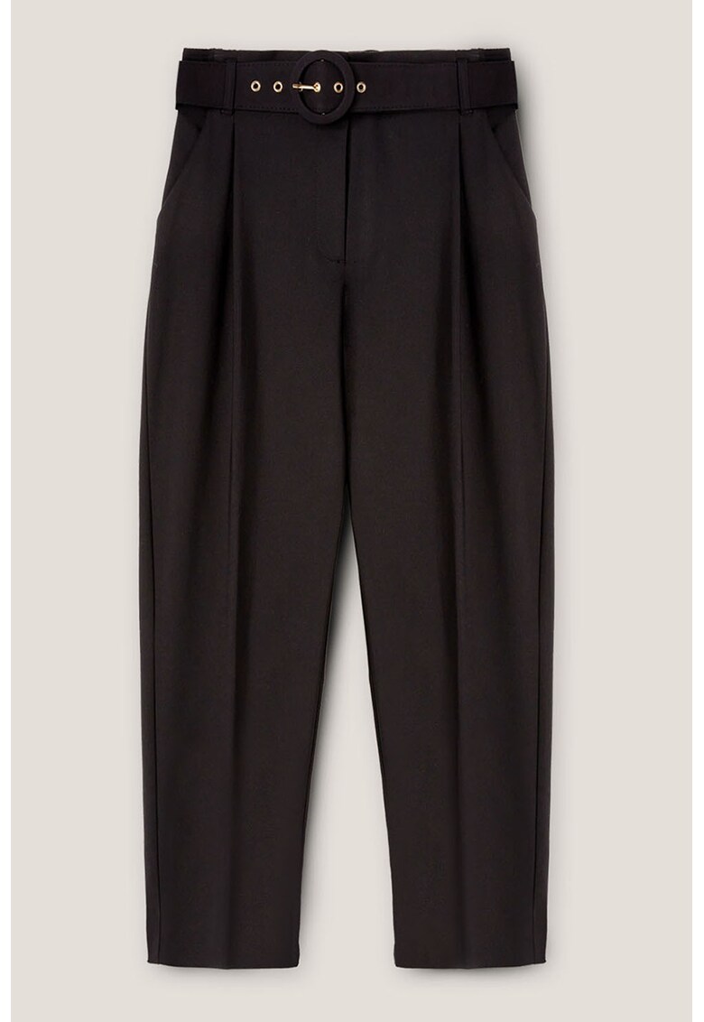 Pantaloni conici cu talie inalta