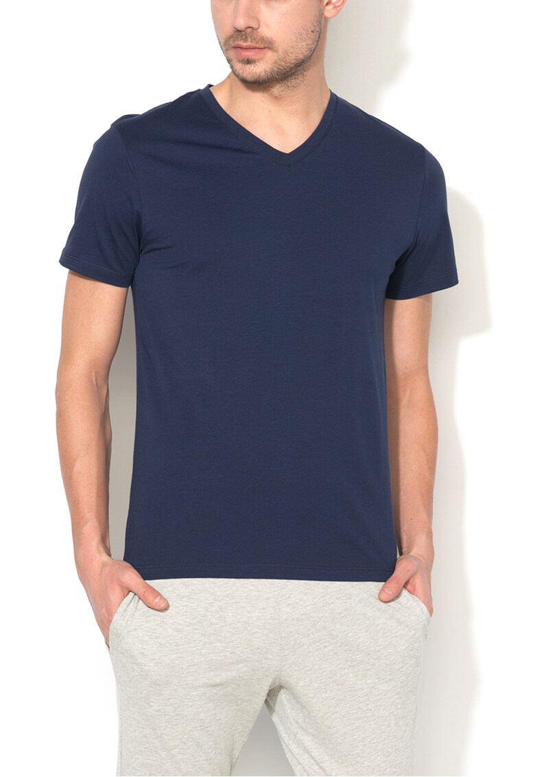 Undercolors of Benetton Tricou de casa bleumarin cu decolteu in V
