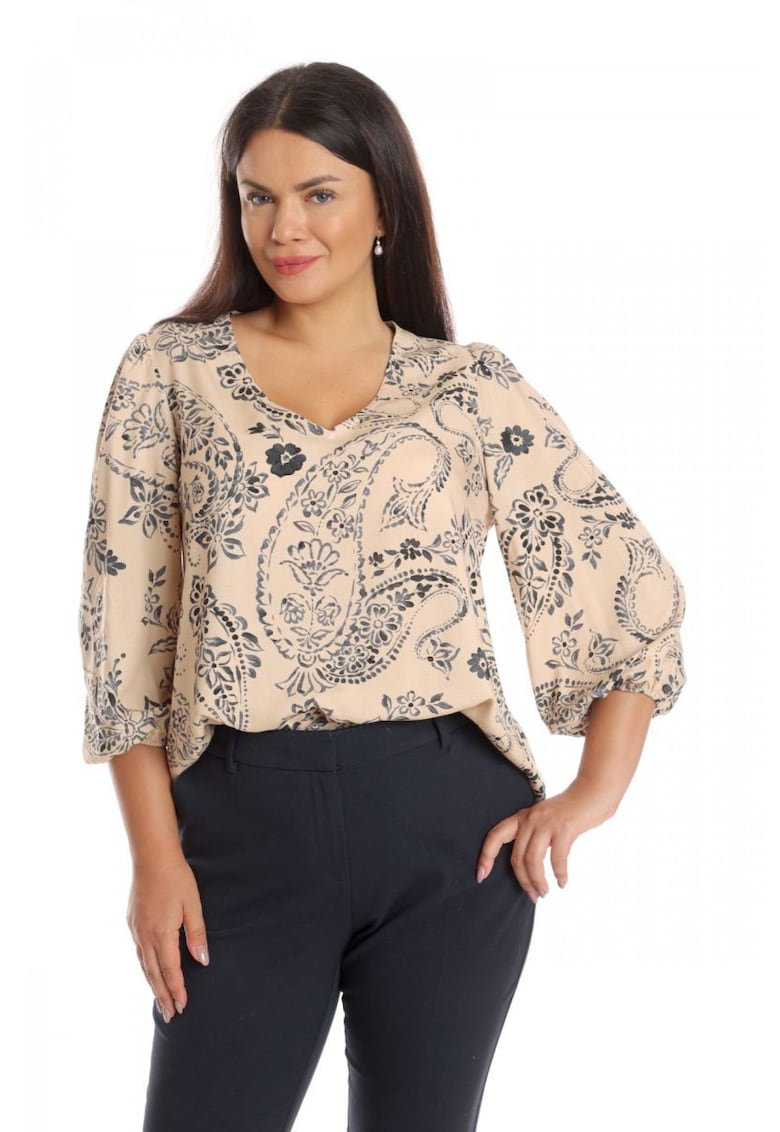 Bluza Dama Paisley - Crem/Bleumarin cu imprimeu Paisleyaqaz