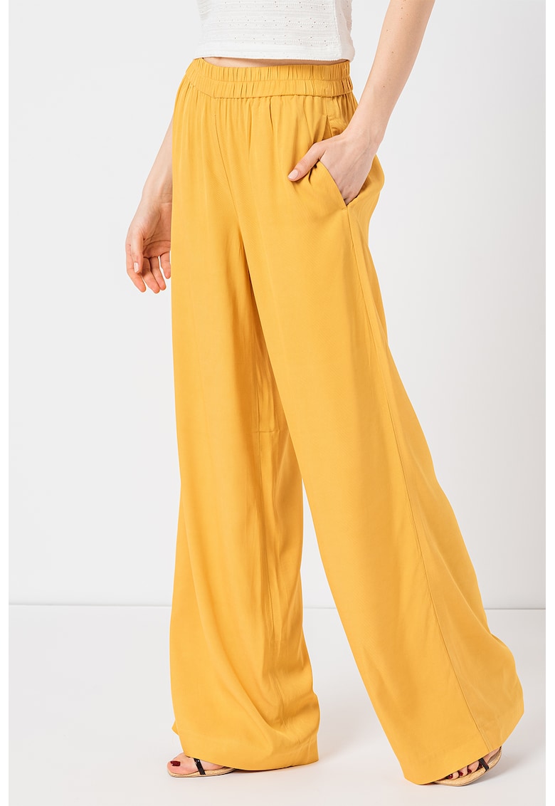 Pantaloni ampli cu talie elastica