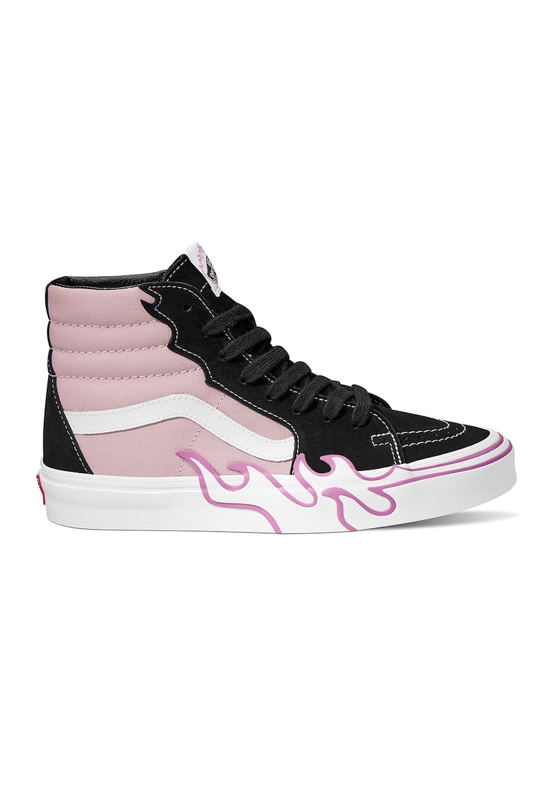 Tenisi mid-high cu garnituri de piele intoarsa SK8-HI Flame