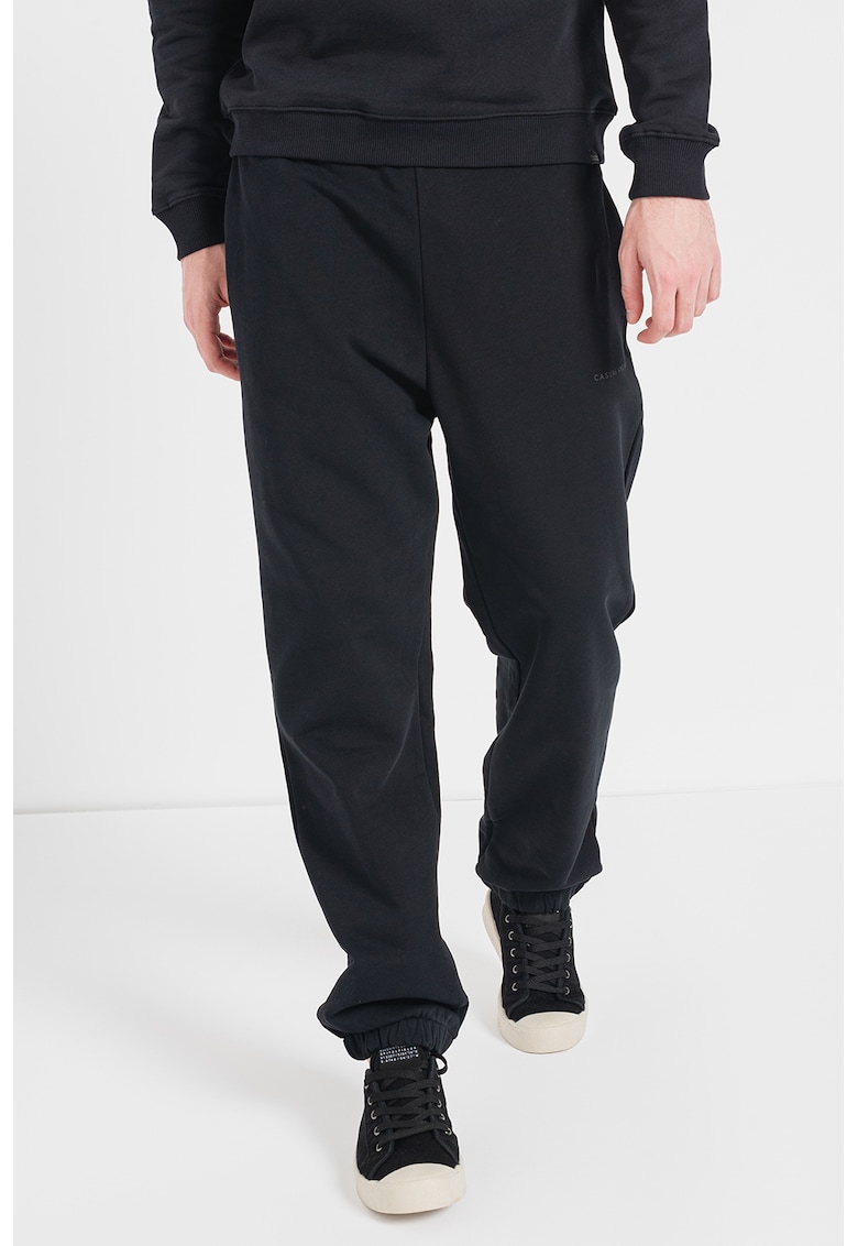 Pantaloni sport de bumbac organic cu logo discret