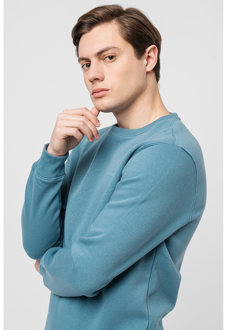 Bluza sport cu decolteu la baza gatului si logo discret