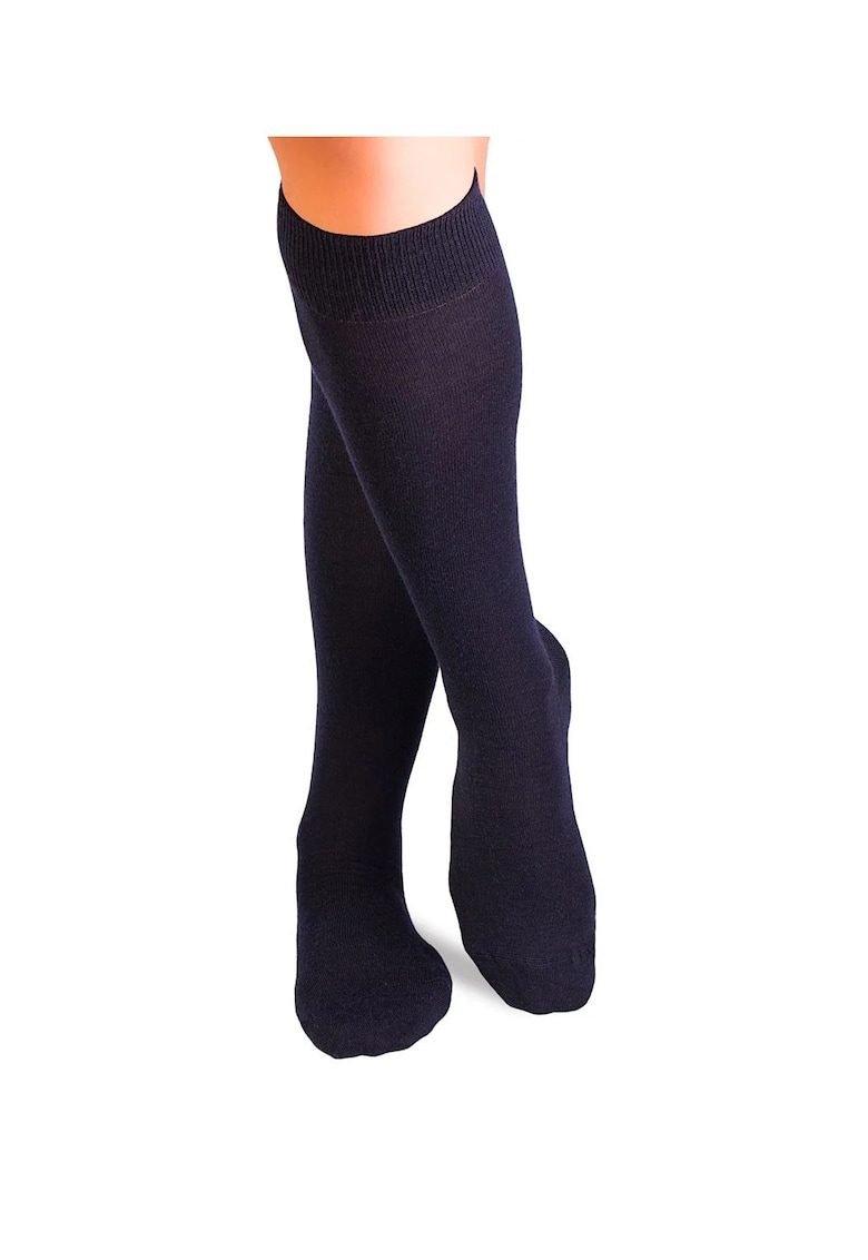 Sosete fine lungi 3/4 din Lana Albastru Inchis