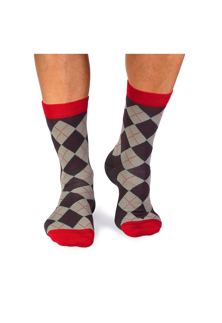 Sosete bambus COMFORT FEET Argyle Anthracite Grey