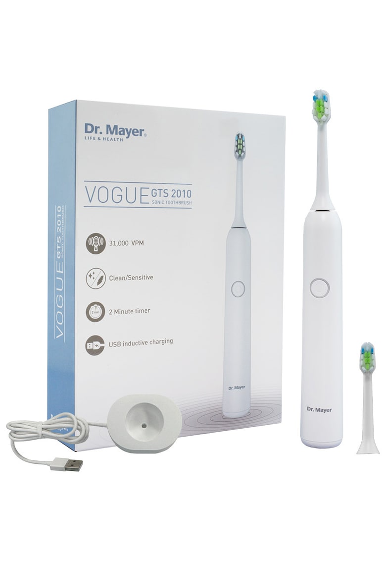 Periuta electrica sonica Alb - 31000 rotatii/min - silentioasa - 2 moduri de curatare (Curatare - sensibil) - Incarcare USB - 2 capete incluse