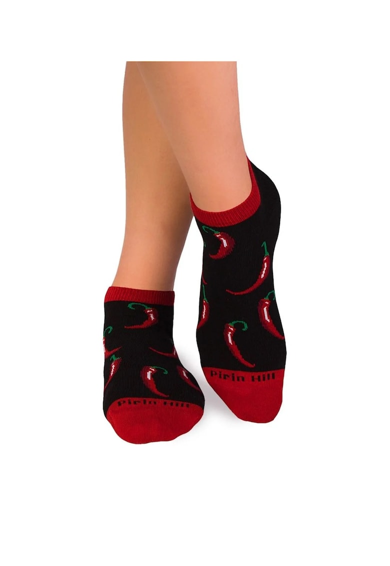 Sosete scurte bumbac - Chilli Pepper Sneaker BLACK