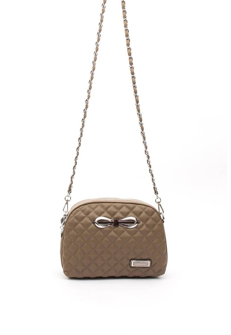Geanta crossbody de piele ecologica cu garnituri cusute