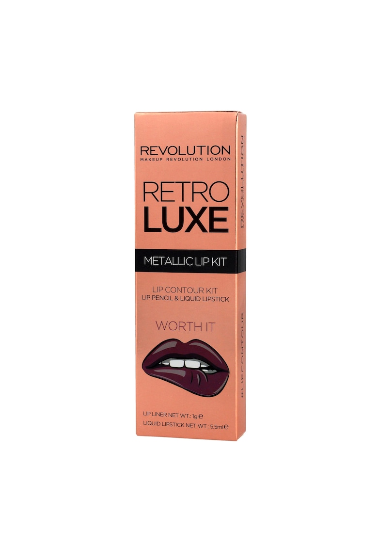 Set luciu si creion de buze - Makeup Revolution - Visiniu