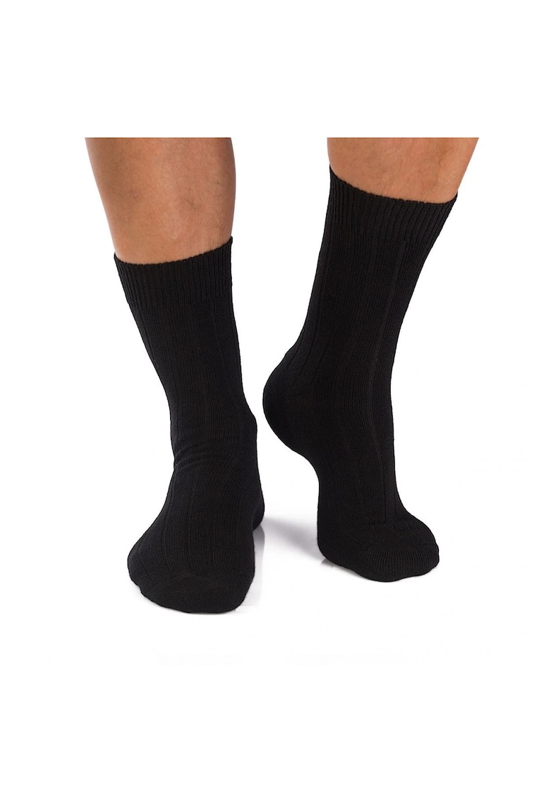 Sosete antibacteriene merino Warm Ribs Black Sosete antibacteriene merino Warm Ribs Black