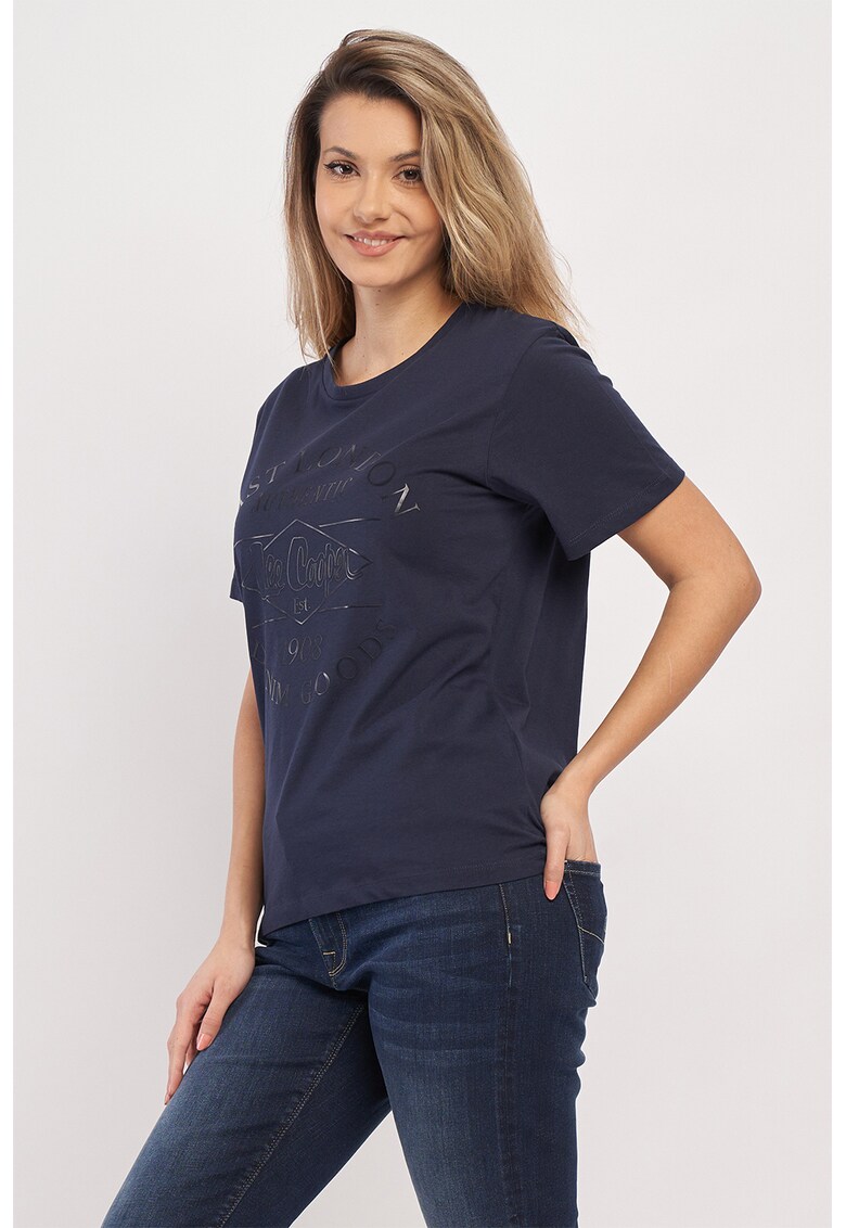 Tricou cu decolteu rotund si imprimeu logo