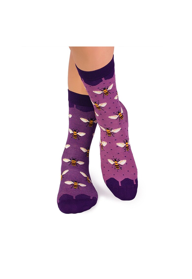 Sosete bambus FINE BAMBOO Bees - Mov