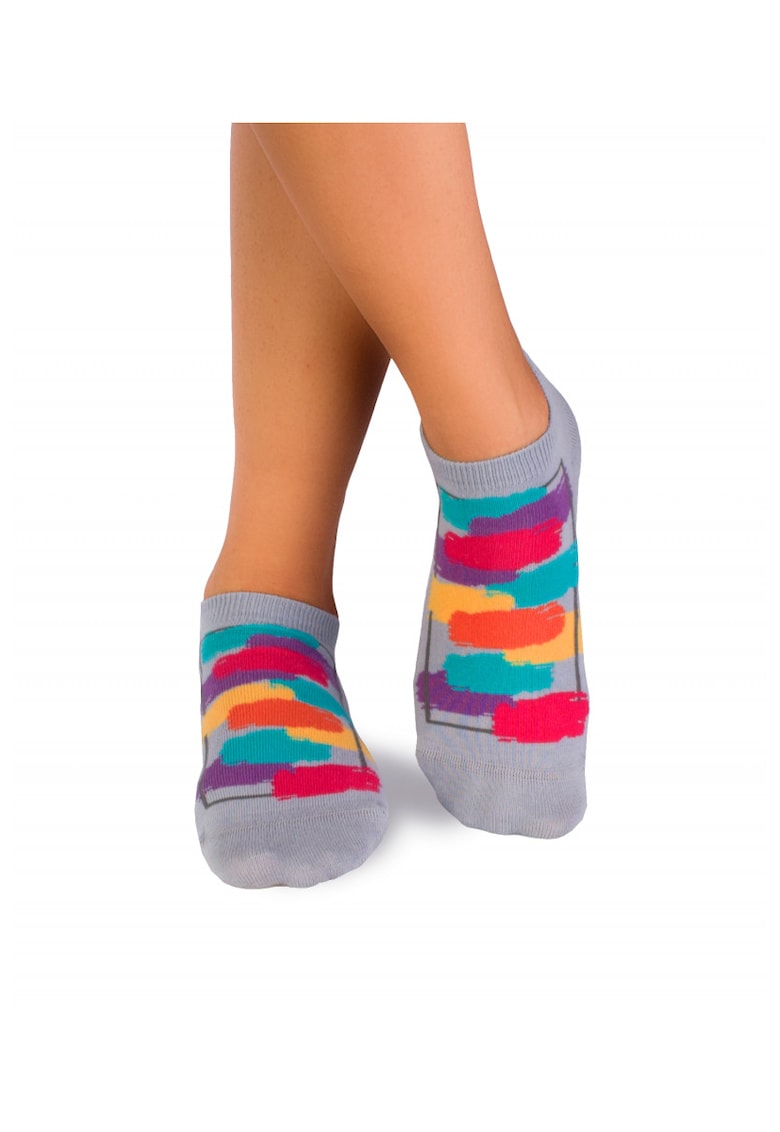 Sosete bumbac organic scurte Brushes - warm blue 364