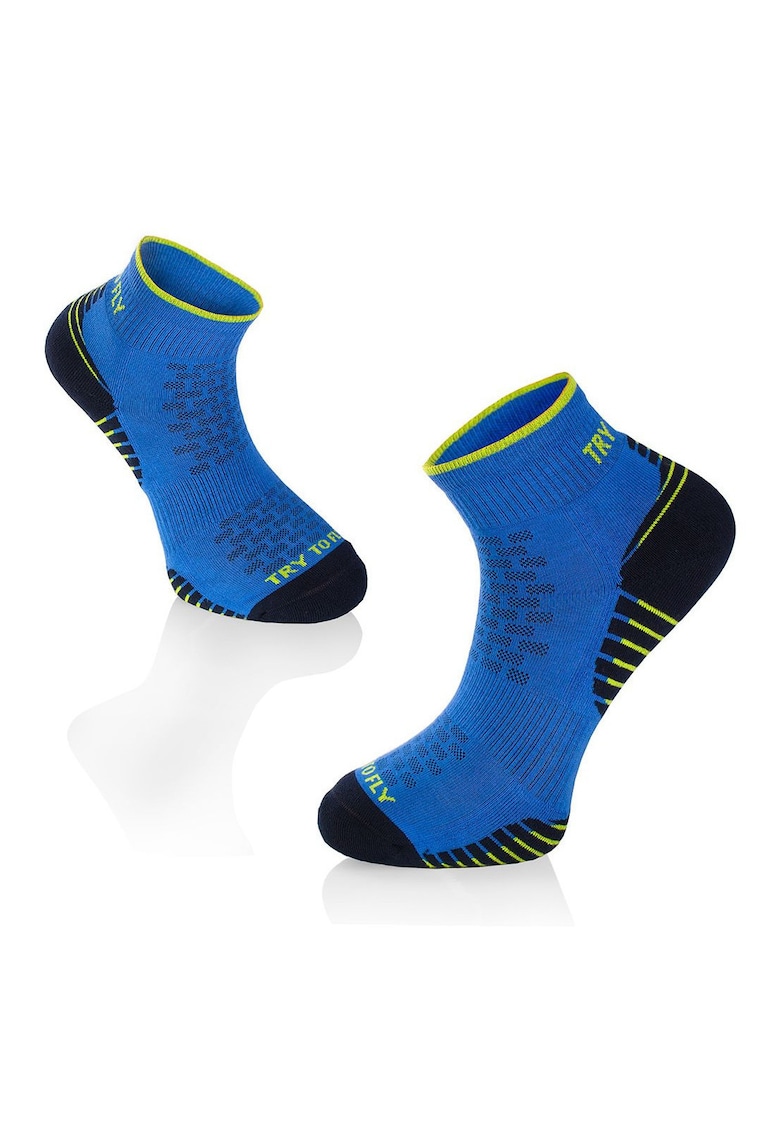 Sosete scurte - pentru alergat din bumbac organic RUNNING ANKLE SOCKS Dark Blue