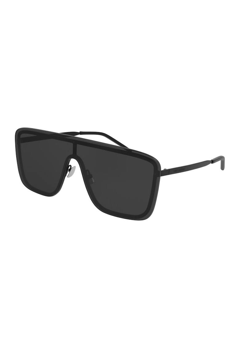Ochelari de soare shield unisex cu lentile uni - Negru