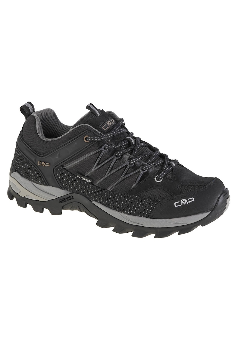 Pantofi de drumetie pentru barbati - Piele & Stofa - Gri - 68785