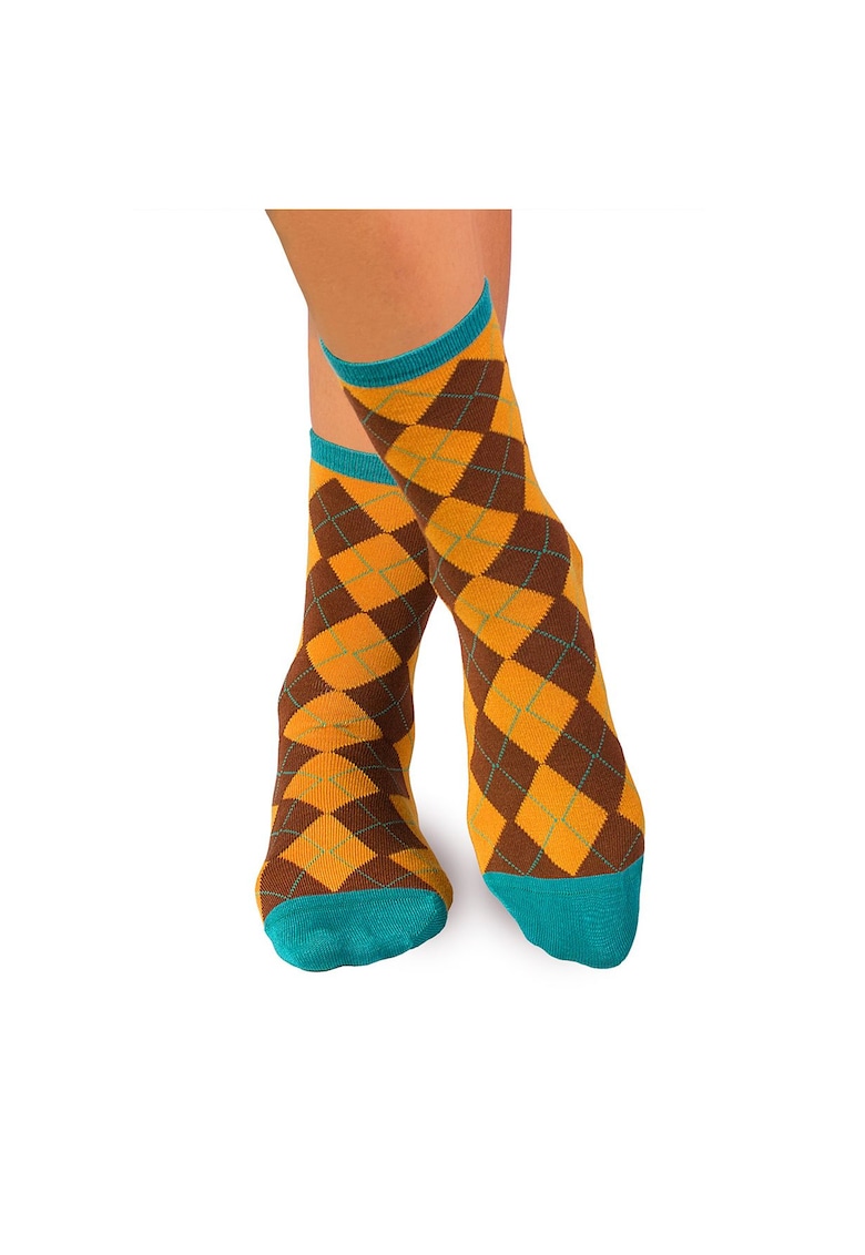 Sosete bambus COMFORT FEET Argyle Yellow Brown Sosete bambus COMFORT FEET Argyle Yellow Brown