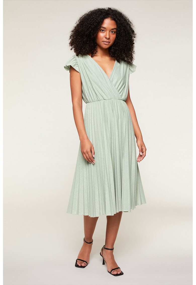 Rochie plisata cu aspect stralucitor