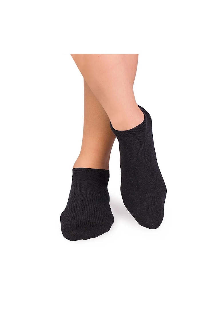 Sosete scurte din in si bumbac LINEN SNEAKER SOCKS Antracit